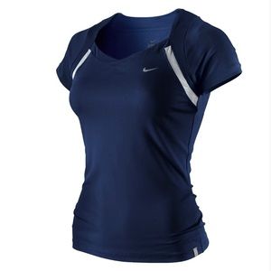 Nike Border SS Athletic Top - Small - Navy Blue